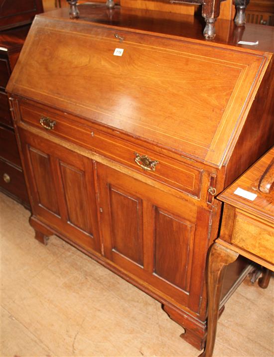 Inlaid mahogany bureau